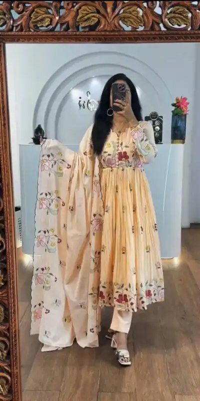 PC 528 Chiku Fox Georgette Gown Perfect for Wedding, Party, Baby Shower, Lohri, Pongal – . Available at ₹2049 only. Delivery 4-6 Working Days. Shop n | Designer Suits, Jump Suits, Casual Suits, Creative suits, Palazzo Suits, Party Wear Suits, Patiala Suits, Salwar suit, Straight Suits