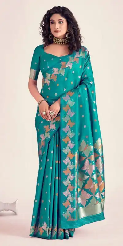 KPR 256 Firozi in Soft Lichi Silk Lace Border & Lace Work Saree . Special Price ₹1449. Delivery 4-6 Working Days. Shop now. | Bollywood Sarees, Creative Sarees, Designer Sarees, Embroidered Sarees, Ethnic Saree, Modern Digital sarees, Party Wear Sarees, Sarees