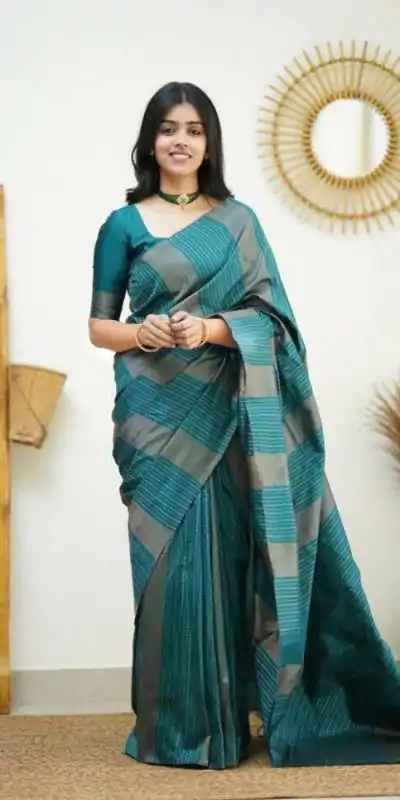 KPR 152 Firozi Soft Lichi Silk Saree with Lace Work & Lace Border. Available at ₹1249 only. Delivery 4-6 Working Days. Shop now. | Bollywood Sarees, Creative Sarees, Designer Sarees, Embroidered Sarees, Ethnic Saree, Modern Digital sarees, Party Wear Sarees, Sarees