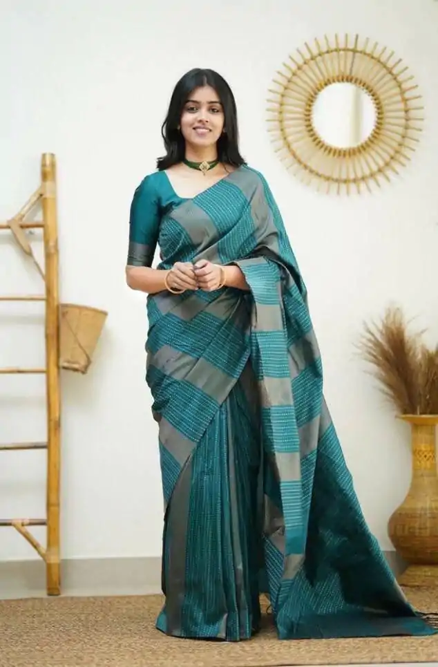 KPR 152 Firozi Soft Lichi Silk Saree with Lace Work & Lace Border. Available at ₹1249 only. Delivery 4-6 Working Days. Shop now. | Bollywood Sarees, Creative Sarees, Designer Sarees, Embroidered Sarees, Ethnic Saree, Modern Digital sarees, Party Wear Sarees, Sarees