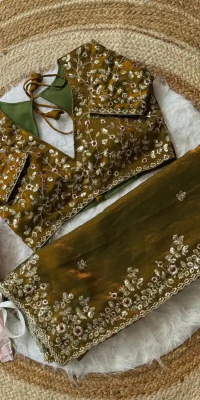 AC MISTY Gold in Fandy Chiffon Embroidery Work & Sequins Work Saree . Available at ₹1999 only. Delivery 4-6 Working Days. Shop now. | Bollywood Sarees, Creative Sarees, Designer Sarees, Embroidered Sarees, Ethnic Saree, Modern Digital sarees, Party Wear Sarees, Sarees