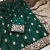 MB 1133 Green in Banarasi Silk Lace Work & Zari Work Saree . Introductory Price ₹1849. Delivery 4-6 Working Days. Shop now. | Bollywood Sarees, Creative Sarees, Designer Sarees, Embroidered Sarees, Ethnic Saree, Modern Digital sarees, Party Wear Sarees, Sarees