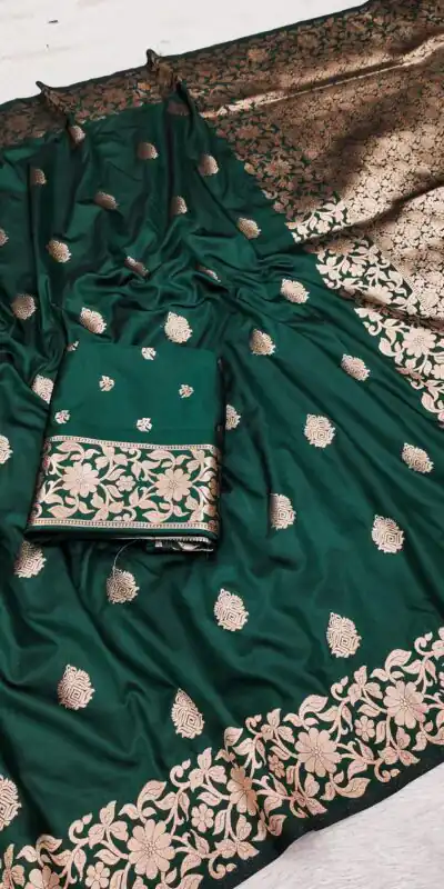 MB 1133 Green in Banarasi Silk Lace Work & Zari Work Saree . Introductory Price ₹1849. Delivery 4-6 Working Days. Shop now. | Bollywood Sarees, Creative Sarees, Designer Sarees, Embroidered Sarees, Ethnic Saree, Modern Digital sarees, Party Wear Sarees, Sarees