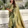MS 543 Green Color Banarasi Silk Saree with Zari Work. Wedding, Party, Festive, Events, Available at ₹1649 only. Delivery 4-6 Working Days. Shop now. | Bollywood Sarees, Creative Sarees, Designer Sarees, Embroidered Sarees, Ethnic Saree, Modern Digital sarees, Party Wear Sarees, Sarees