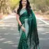 KPR 229 Green in Soft Lichi Silk Lace Border & Lace Work Saree . Special Price ₹1399. Delivery 4-6 Working Days. Shop now. | Bollywood Sarees, Creative Sarees, Designer Sarees, Embroidered Sarees, Ethnic Saree, Modern Digital sarees, Party Wear Sarees, Sarees