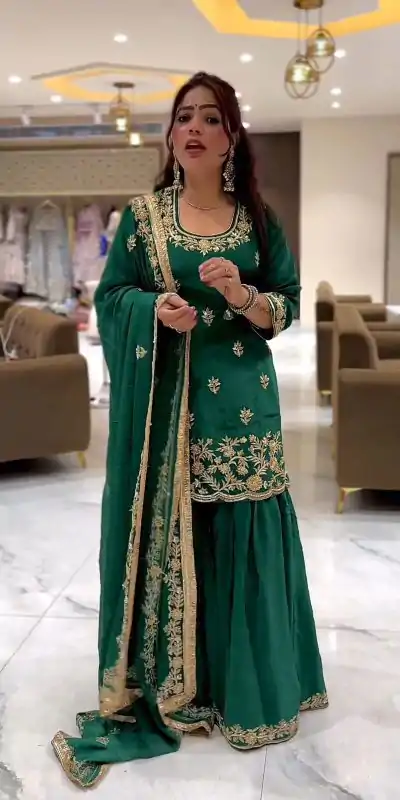 ND 5044 Green Natural Crep With Embroidery Work Salwar Suit . Affordable Price ₹2149. Delivery 4-6 Working Days. Shop now. | Designer Suits, Jump Suits, Casual Suits, Creative suits, Palazzo Suits, Party Wear Suits, Patiala Suits, Salwar suit, Straight Suits