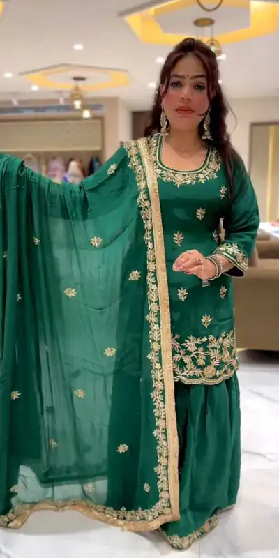 ND 5044 Green Natural Crep With Embroidery Work Salwar Suit . Affordable Price ₹2149. Delivery 4-6 Working Days. Shop now. | Designer Suits, Jump Suits, Casual Suits, Creative suits, Palazzo Suits, Party Wear Suits, Patiala Suits, Salwar suit, Straight Suits