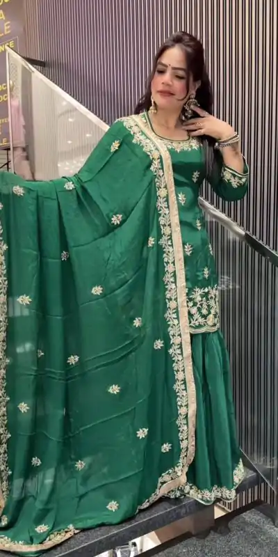 ND 5044 Green Natural Crep With Embroidery Work Salwar Suit . Affordable Price ₹2149. Delivery 4-6 Working Days. Shop now. | Designer Suits, Jump Suits, Casual Suits, Creative suits, Palazzo Suits, Party Wear Suits, Patiala Suits, Salwar suit, Straight Suits