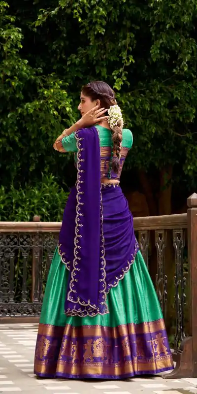 LNB 2028 Green Embroidery Work & Zari Work Lehenga Choli in Cream Poly Cotton. Available at ₹1999 only. Delivery 4-6 Working Days. Shop now. | Bollywood Lehenga, Creative Lehenga, Designer Lehenga, Embroidered Lehenga, Lehenga, Party Wear Lehenga