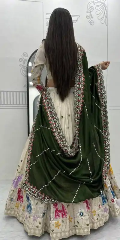 PC 503 Green in Pure Tissue Silk Cut Work & Lace Work Lehenga Choli . Now at just ₹2349. Delivery 4-6 Working Days. Shop now. | Bollywood Lehenga, Creative Lehenga, Designer Lehenga, Embroidered Lehenga, Lehenga, Party Wear Lehenga