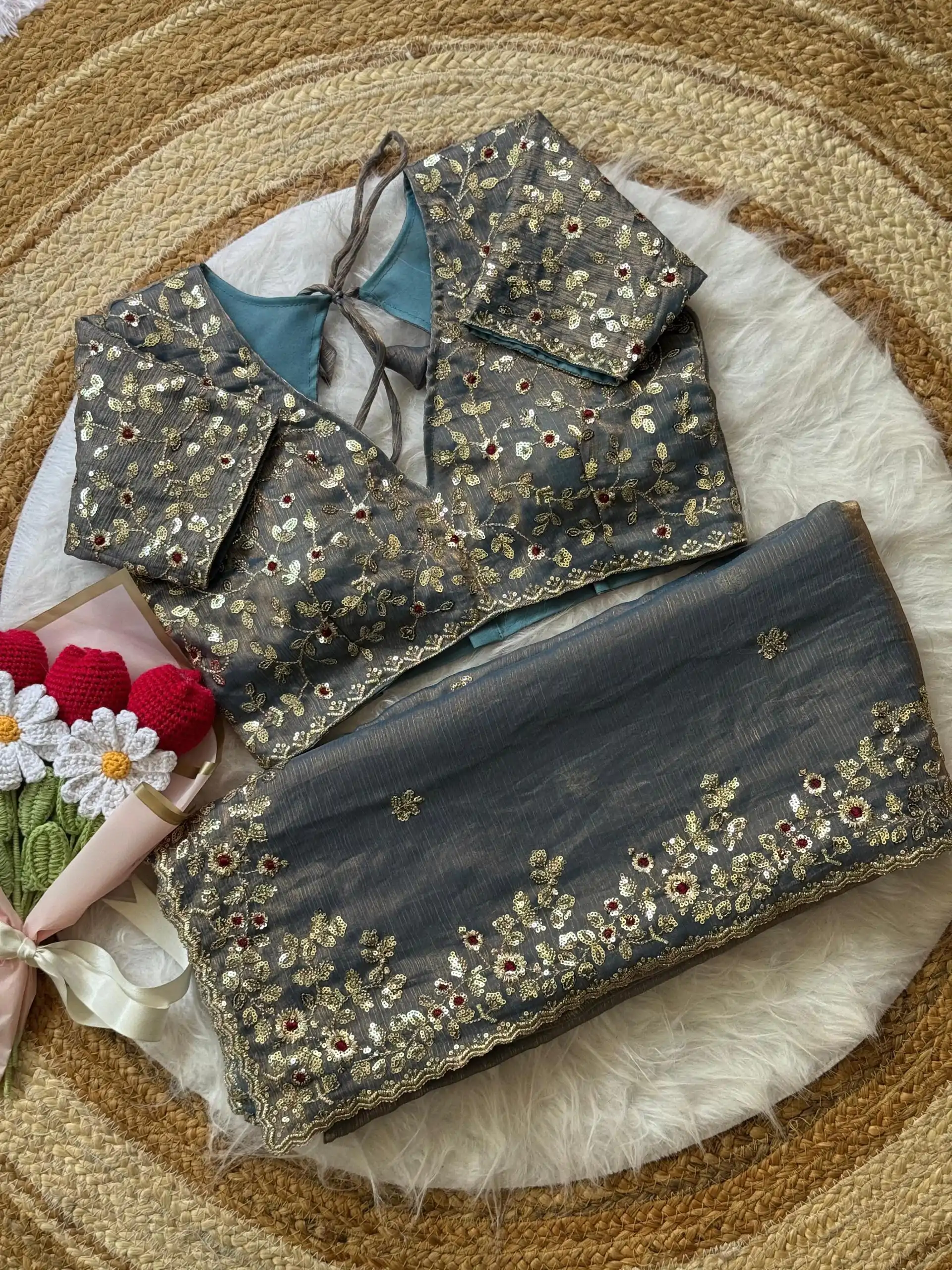 AC MISTY Grey in Fandy Chiffon Embroidery Work & Sequins Work Saree . Available at ₹1999 only. Delivery 4-6 Working Days. Shop now. | Bollywood Sarees, Creative Sarees, Designer Sarees, Embroidered Sarees, Ethnic Saree, Modern Digital sarees, Party Wear Sarees, Sarees