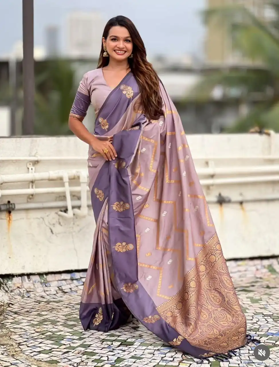 MS 543 Lavender Color Banarasi Silk Saree with Zari Work. Wedding, Party, Festive, Events, Available at ₹1649 only. Delivery 4-6 Working Days. Shop now. | Bollywood Sarees, Creative Sarees, Designer Sarees, Embroidered Sarees, Ethnic Saree, Modern Digital sarees, Party Wear Sarees, Sarees
