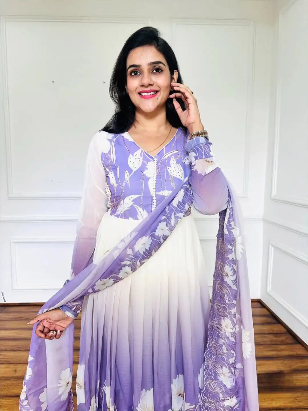 ZF 431 Lavender Faux Georgette Gown with Embroidery Work & Digital Print. Best Price ₹2049. Delivery 4-6 Working Days. Shop now. | Designer Suits, Jump Suits, Casual Suits, Creative suits, Palazzo Suits, Party Wear Suits, Patiala Suits, Salwar suit, Straight Suits
