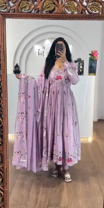 PC 528 Lavender Fox Georgette Gown Perfect for Wedding, Party, Baby Shower, Lohri, Pongal – . Available at ₹2049 only. Delivery 4-6 Working Days. Shop n | Designer Suits, Jump Suits, Casual Suits, Creative suits, Palazzo Suits, Party Wear Suits, Patiala Suits, Salwar suit, Straight Suits