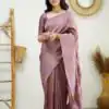 KPR 152 Lavender Soft Lichi Silk Saree with Lace Work & Lace Border. Available at ₹1249 only. Delivery 4-6 Working Days. Shop now. | Bollywood Sarees, Creative Sarees, Designer Sarees, Embroidered Sarees, Ethnic Saree, Modern Digital sarees, Party Wear Sarees, Sarees
