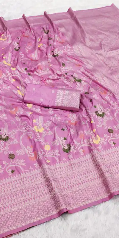 MB 105 Light Purple in Color Khaddi Pashmina Lace Work & Zari Work Saree . Special Price ₹1999. Delivery 4-6 Working Days. Shop now. | Bollywood Sarees, Creative Sarees, Designer Sarees, Embroidered Sarees, Ethnic Saree, Modern Digital sarees, Party Wear Sarees, Sarees