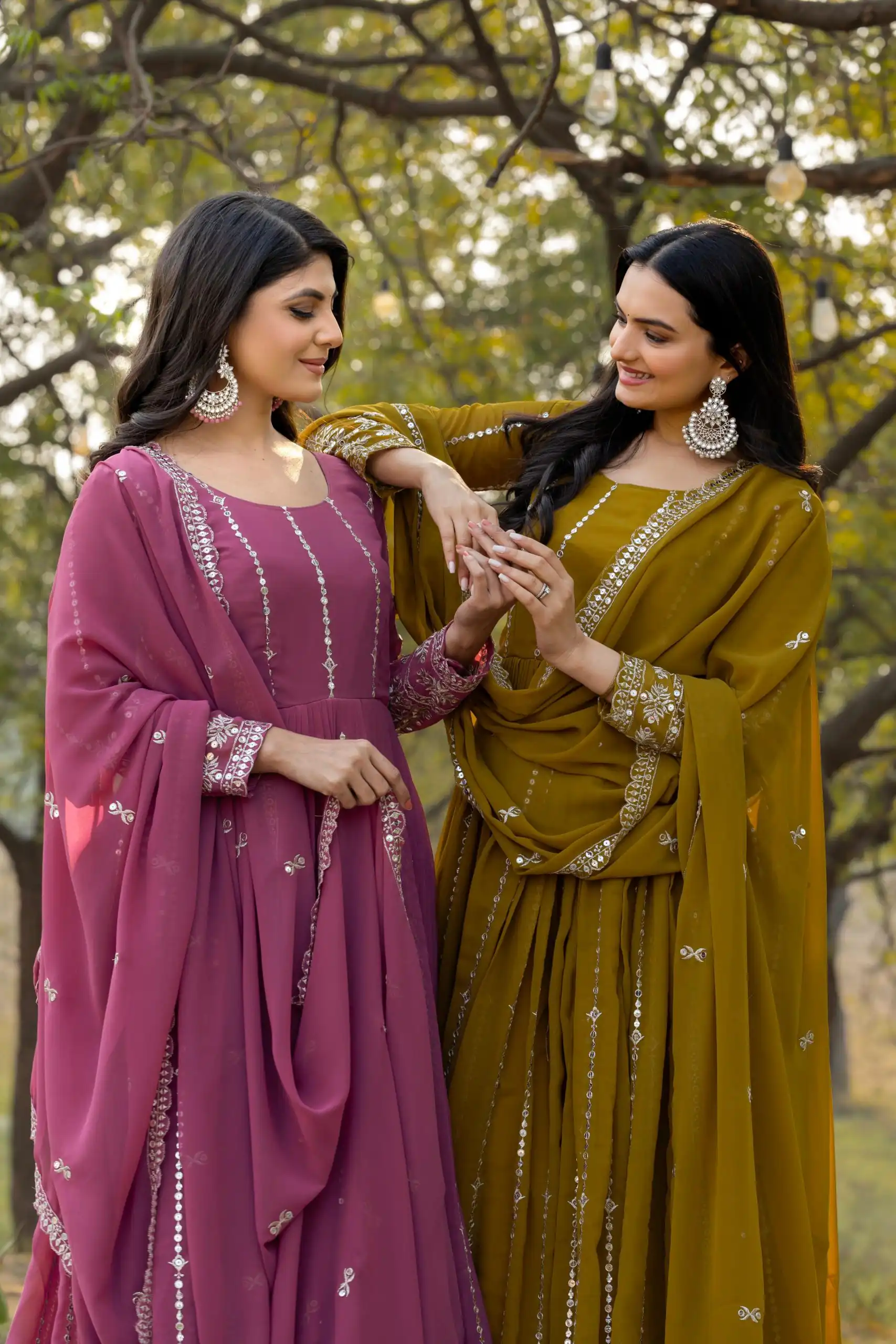 Ram 080 Mahendi Fox Georgette Gown with Embroidery Work. Wedding, Party, Festive, Events, Best Price ₹2049. Delivery 4-6 Working Days. Shop now. | Designer Suits, Jump Suits, Casual Suits, Creative suits, Palazzo Suits, Party Wear Suits, Patiala Suits, Salwar suit, Straight Suits