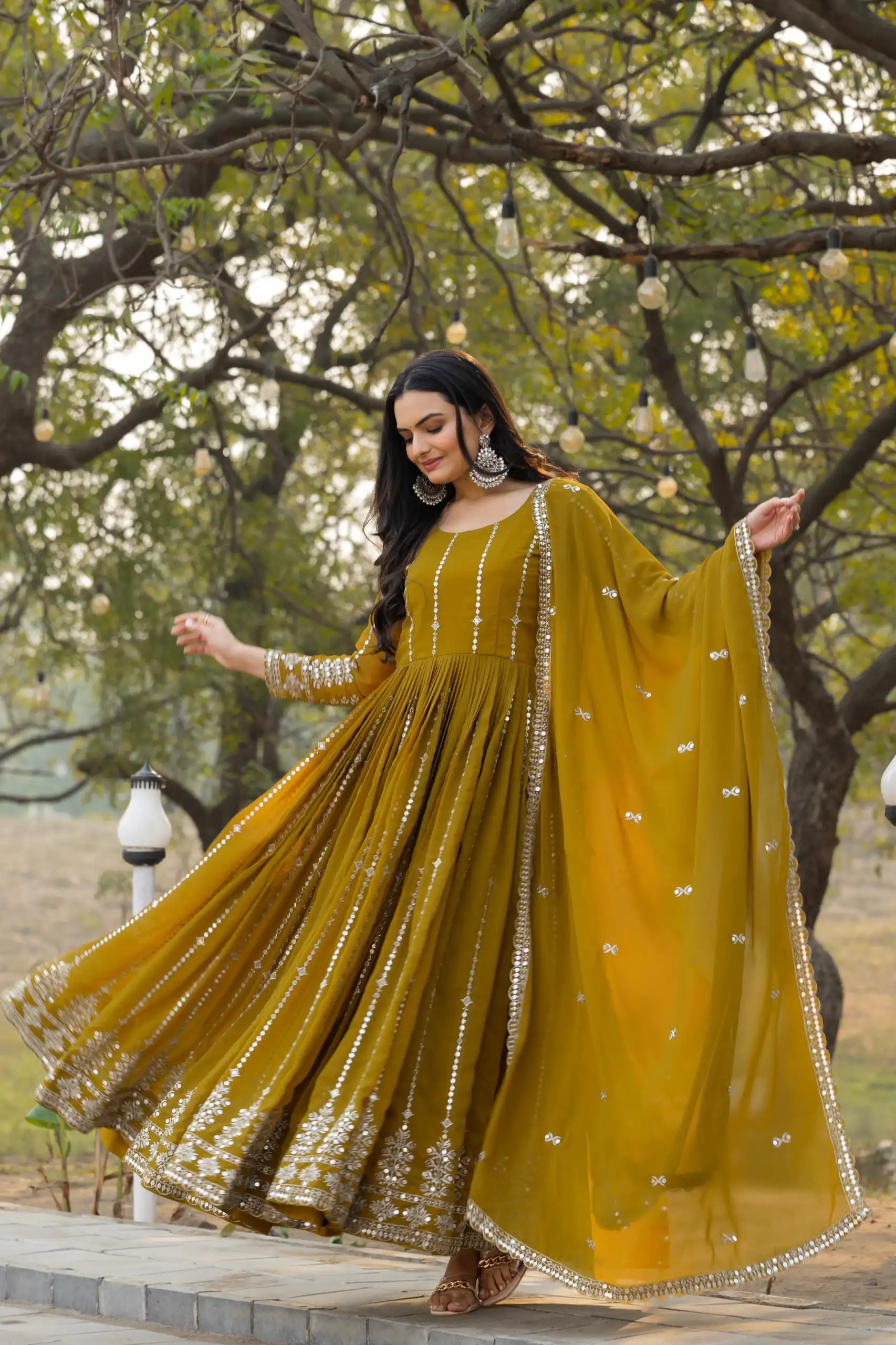 Ram 080 Mahendi Fox Georgette Gown with Embroidery Work. Wedding, Party, Festive, Events, Best Price ₹2049. Delivery 4-6 Working Days. Shop now. | Designer Suits, Jump Suits, Casual Suits, Creative suits, Palazzo Suits, Party Wear Suits, Patiala Suits, Salwar suit, Straight Suits