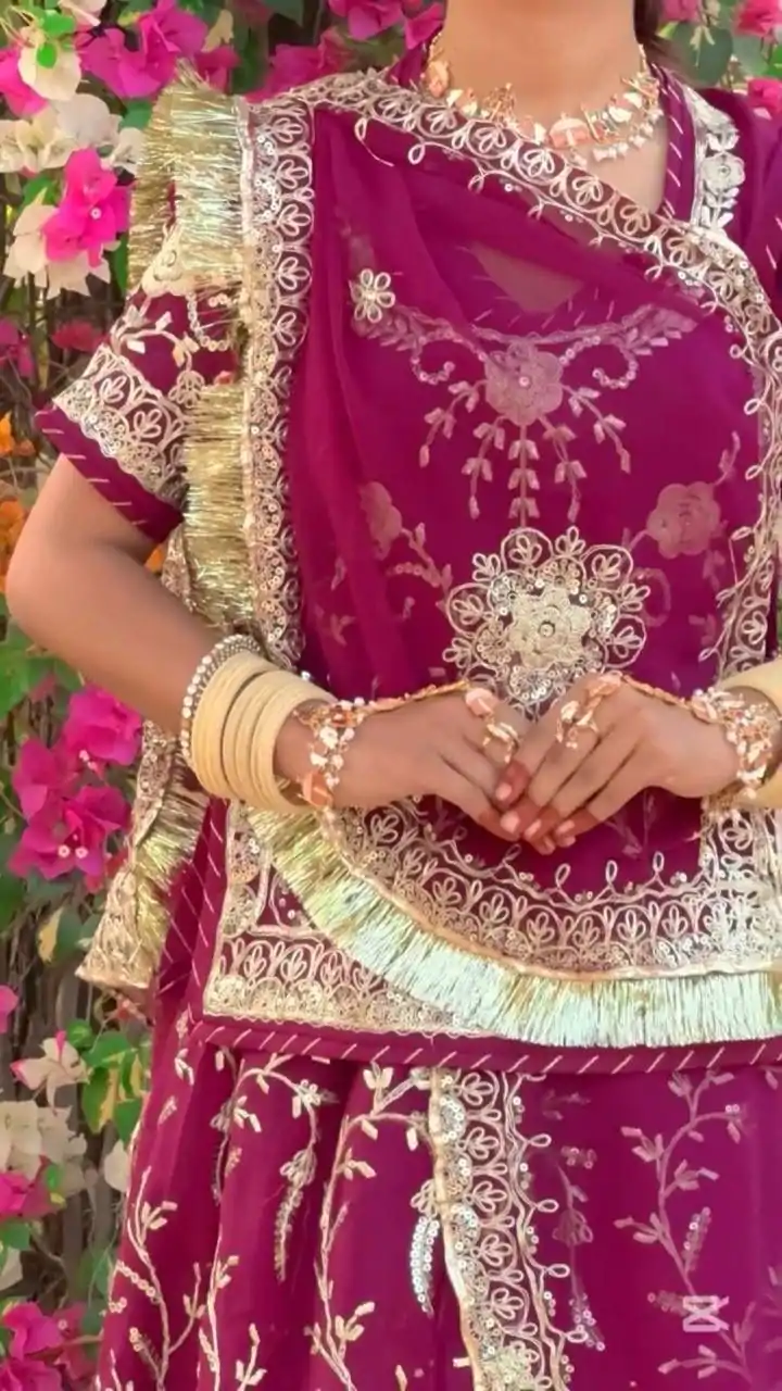 PC 517 Maroon Fox Georgette with Embroidery Work Lehenga Choli . Exclusive Offer ₹3149. Delivery 4-6 Working Days. Shop now. | Bollywood Lehenga, Creative Lehenga, Designer Lehenga, Embroidered Lehenga, Lehenga, Party Wear Lehenga