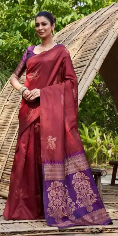 KPR 257 Maroon Soft Lichi Silk Saree with Lace Work & Lace Border. Now at just ₹1349. Delivery 4-6 Working Days. Shop now. | Bollywood Sarees, Creative Sarees, Designer Sarees, Embroidered Sarees, Ethnic Saree, Modern Digital sarees, Party Wear Sarees, Sarees
