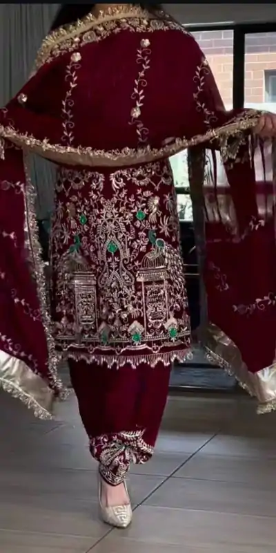 NF 1239 Maroon Natural Crep Salwar Suit Perfect for Wedding, Party, Haldi, Festival Celebrations, Housewarming – . Get it for ₹2449. Delivery 4-6 Wor | Designer Suits, Jump Suits, Casual Suits, Creative suits, Palazzo Suits, Party Wear Suits, Patiala Suits, Salwar suit, Straight Suits