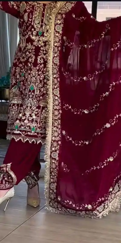 NF 1239 Maroon Natural Crep Salwar Suit Perfect for Wedding, Party, Haldi, Festival Celebrations, Housewarming – . Get it for ₹2449. Delivery 4-6 Wor | Designer Suits, Jump Suits, Casual Suits, Creative suits, Palazzo Suits, Party Wear Suits, Patiala Suits, Salwar suit, Straight Suits