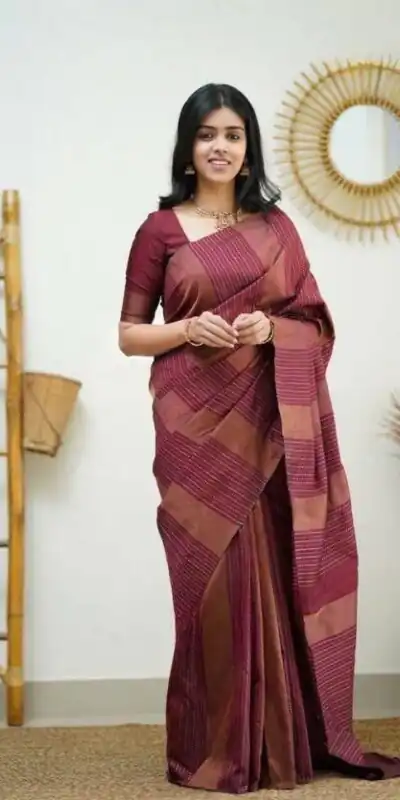 KPR 152 Maroon Soft Lichi Silk Saree with Lace Work & Lace Border. Available at ₹1249 only. Delivery 4-6 Working Days. Shop now. | Bollywood Sarees, Creative Sarees, Designer Sarees, Embroidered Sarees, Ethnic Saree, Modern Digital sarees, Party Wear Sarees, Sarees