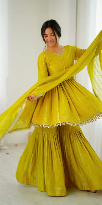 SRK 5300 Mustard Mal Chanderi With Lace Work & Mirror Work Salwar Suit . Get it for ₹2099. Delivery 4-6 Working Days. Shop now. | Designer Suits, Jump Suits, Tops & Bottoms, Track Suits, Trendy Wear, Casual Suits, Creative suits, Palazzo Suits, Party Wear Suits, Patiala Suits, Salwar suit, Straight Suits