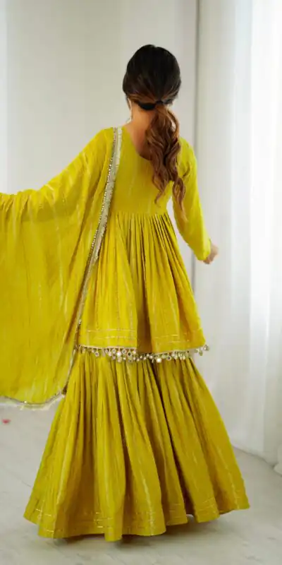 SRK 5300 Mustard Mal Chanderi With Lace Work & Mirror Work Salwar Suit . Get it for ₹2099. Delivery 4-6 Working Days. Shop now. | Designer Suits, Jump Suits, Tops & Bottoms, Track Suits, Trendy Wear, Casual Suits, Creative suits, Palazzo Suits, Party Wear Suits, Patiala Suits, Salwar suit, Straight Suits