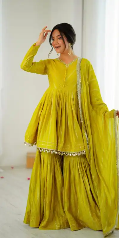 SRK 5300 Mustard Mal Chanderi With Lace Work & Mirror Work Salwar Suit . Get it for ₹2099. Delivery 4-6 Working Days. Shop now. | Designer Suits, Jump Suits, Tops & Bottoms, Track Suits, Trendy Wear, Casual Suits, Creative suits, Palazzo Suits, Party Wear Suits, Patiala Suits, Salwar suit, Straight Suits