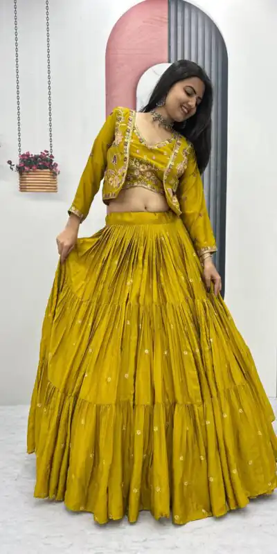 PC 538 Mustered in Lavender Chinon Thread & Embroidery Work Lehenga Choli . Exclusive Offer ₹2649. Delivery 4-6 Working Days. Shop now. | Bollywood Lehenga, Creative Lehenga, Designer Lehenga, Embroidered Lehenga, Lehenga, Party Wear Lehenga