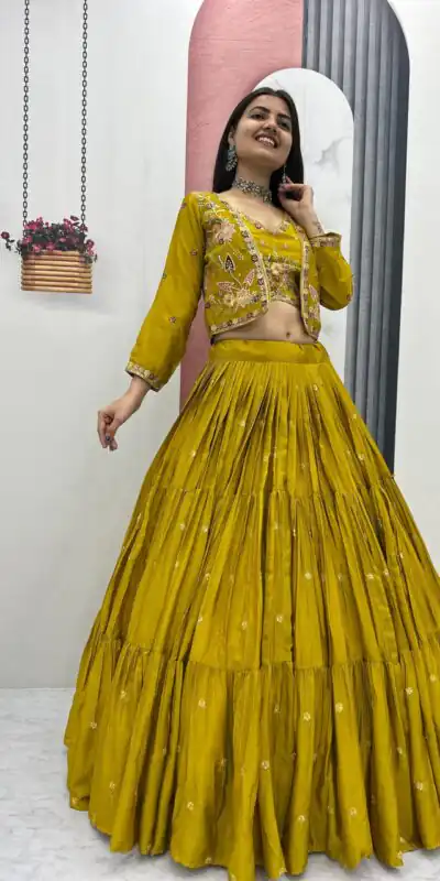 PC 538 Mustered in Lavender Chinon Thread & Embroidery Work Lehenga Choli . Exclusive Offer ₹2649. Delivery 4-6 Working Days. Shop now. | Bollywood Lehenga, Creative Lehenga, Designer Lehenga, Embroidered Lehenga, Lehenga, Party Wear Lehenga