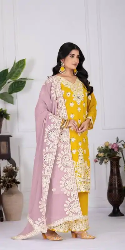 KF 1688 Mustered Faux Georgette with Embroidery Work & Mirror Work Salwar Suit . Exclusive Offer ₹2099. Delivery 4-6 Working Days. Shop now. | Designer Suits, Jump Suits, Casual Suits, Creative suits, Palazzo Suits, Party Wear Suits, Patiala Suits, Salwar suit, Straight Suits