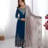 ZF 5008 Navy Blue Georgette Gown with Embroidery Work. Wedding, Party, Festive, Events, Special Price ₹2049. Delivery 4-6 Working Days. Shop now. | Designer Suits, Jump Suits, Casual Suits, Creative suits, Palazzo Suits, Party Wear Suits, Patiala Suits, Salwar suit, Straight Suits