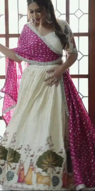 PC 520 Off White Silk Lehenga Choli Perfect for Wedding, Party, Onam, Sangeet, Holi – . Available at ₹2149 only. Delivery 4-6 Working Days. | Bollywood Lehenga, Creative Lehenga, Designer Lehenga, Embroidered Lehenga, Lehenga, Party Wear Lehenga