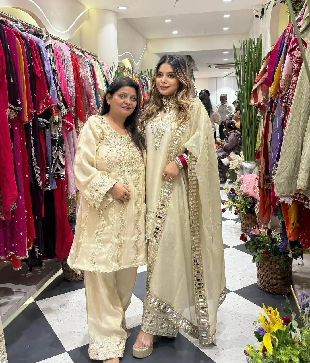 LG 2019 Off White Georgette with Embroidery Work & Mirror Work Salwar Suit . Available at ₹2149 only. Delivery 4-6 Working Days. Shop now. | Designer Suits, Jump Suits, Casual Suits, Creative suits, Palazzo Suits, Party Wear Suits, Patiala Suits, Salwar suit, Straight Suits