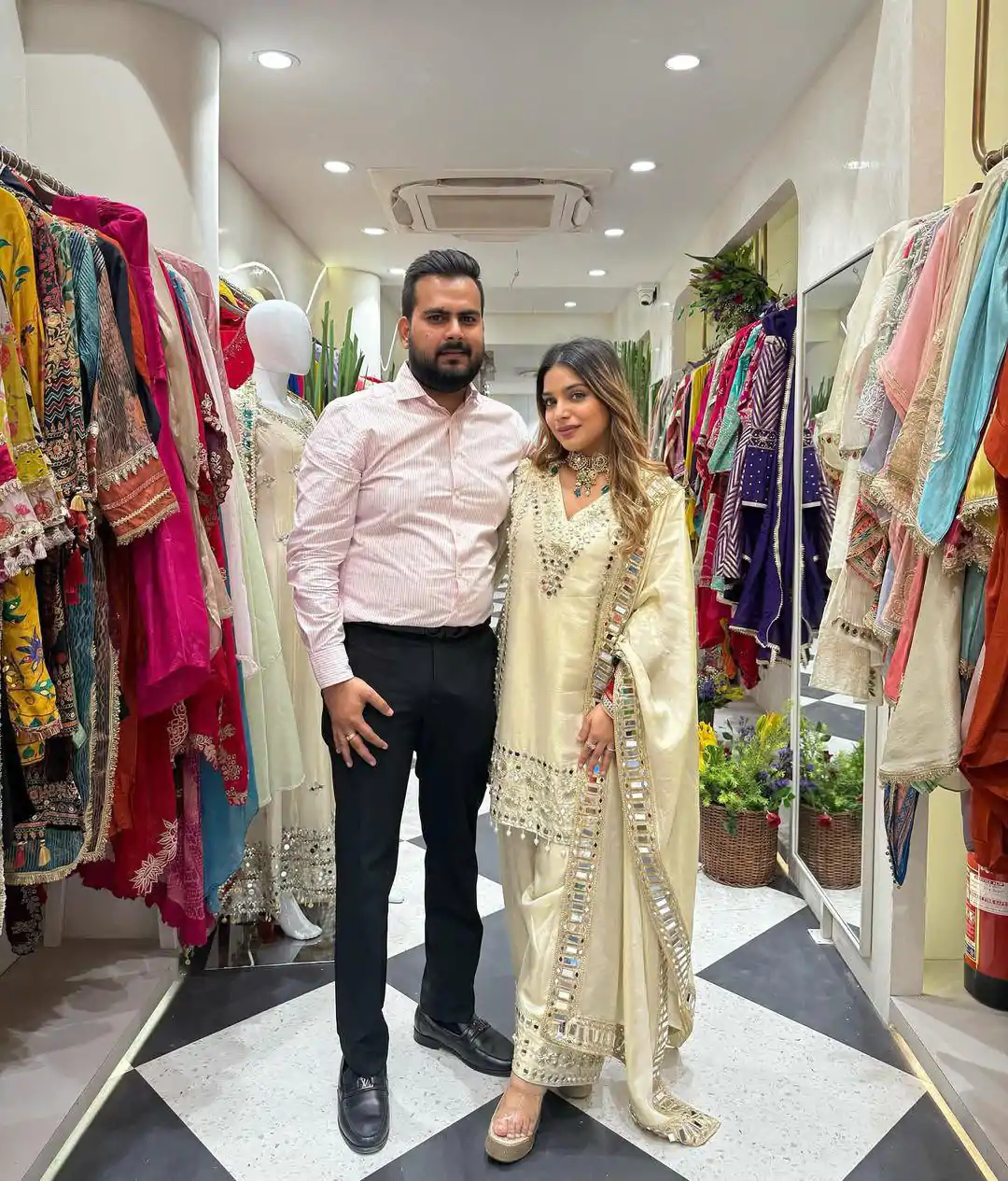 LG 2019 Off White Georgette with Embroidery Work & Mirror Work Salwar Suit . Available at ₹2149 only. Delivery 4-6 Working Days. Shop now. | Designer Suits, Jump Suits, Casual Suits, Creative suits, Palazzo Suits, Party Wear Suits, Patiala Suits, Salwar suit, Straight Suits