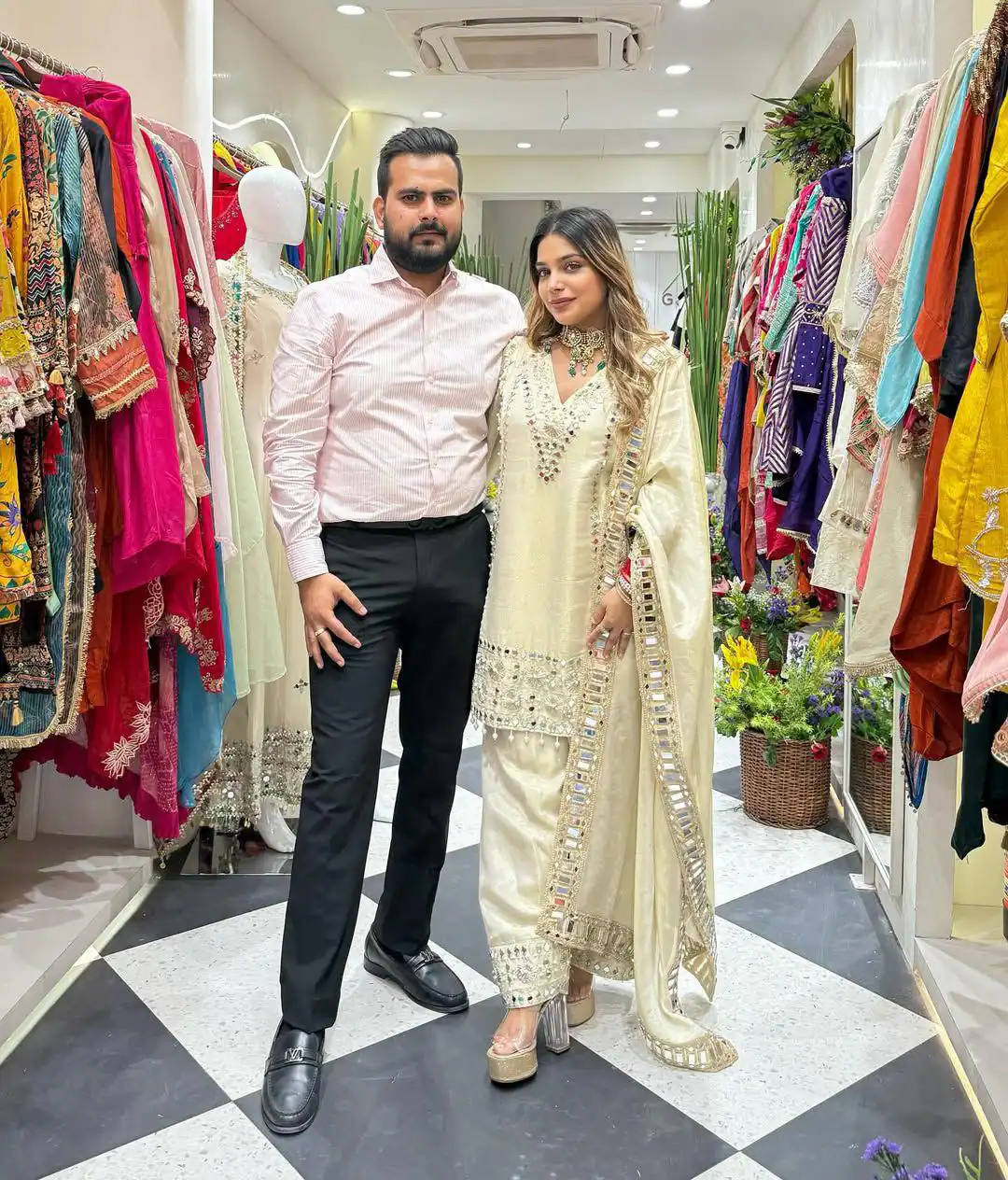 LG 2019 Off White Georgette with Embroidery Work & Mirror Work Salwar Suit . Available at ₹2149 only. Delivery 4-6 Working Days. Shop now. | Designer Suits, Jump Suits, Casual Suits, Creative suits, Palazzo Suits, Party Wear Suits, Patiala Suits, Salwar suit, Straight Suits