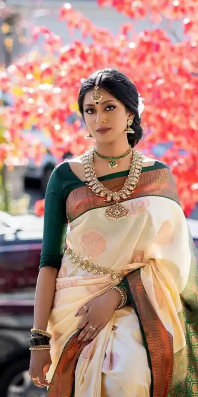 KP 5003 Off White Soft Lichi Silk Saree Perfect for Wedding, Party, Family Gatherings, Pooja, Sangeet – . Best Price ₹1449. Delivery 4-6 Working D | Bollywood Sarees, Creative Sarees, Designer Sarees, Embroidered Sarees, Ethnic Saree, Modern Digital sarees, Party Wear Sarees, Sarees