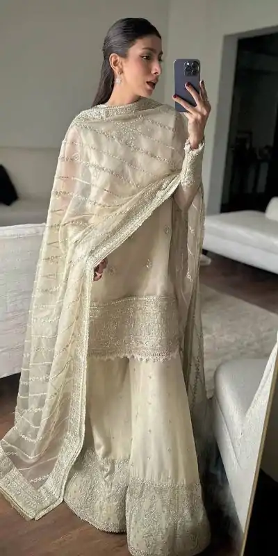 KF 1685 Off White in Tabby Organza Embroidery Work Salwar Suit . Introductory Price ₹2449. Delivery 4-6 Working Days. Shop now. | Designer Suits, Jump Suits, Casual Suits, Creative suits, Palazzo Suits, Party Wear Suits, Patiala Suits, Salwar suit, Straight Suits