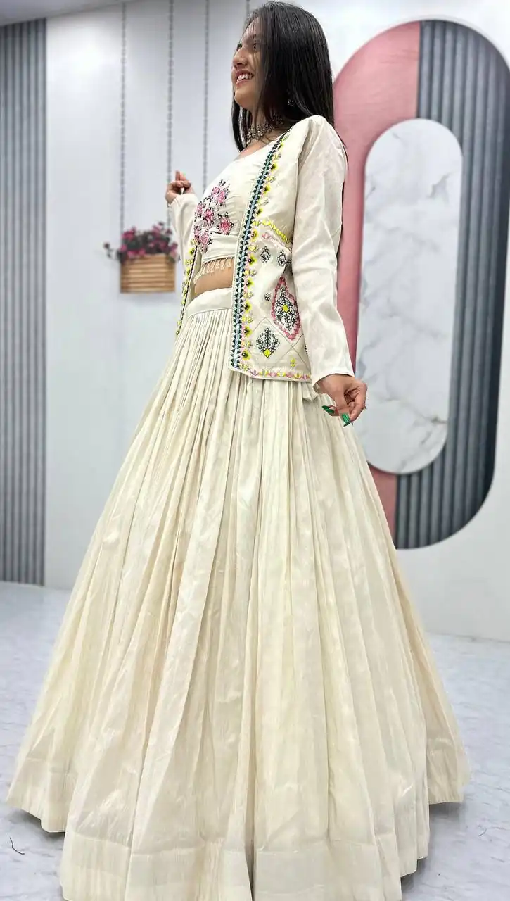 PC 522 Off White Tissue Simmer Lehenga Choli Perfect for Wedding, Party, Cultural Events, Diwali, Ganesh Chaturthi – . Exclusive Offer ₹3049. Deli | Designer Suits, Jump Suits, Casual Suits, Creative suits, Palazzo Suits, Party Wear Suits, Patiala Suits, Salwar suit, Straight Suits