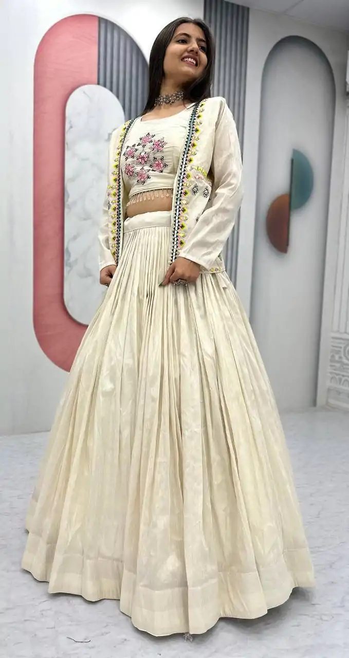 PC 522 Off White Tissue Simmer Lehenga Choli Perfect for Wedding, Party, Cultural Events, Diwali, Ganesh Chaturthi – . Exclusive Offer ₹3049. Deli | Designer Suits, Jump Suits, Casual Suits, Creative suits, Palazzo Suits, Party Wear Suits, Patiala Suits, Salwar suit, Straight Suits