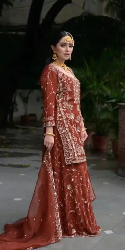 VLM 226 Orange Fox Georgette with Embroidery Work & Lace Work Salwar Suit . Festive Deal ₹2499. Delivery 4-6 Working Days. Shop now. | Jump Suits, Straight Suits, Casual Suits, Creative suits, Designer Suits, Palazzo Suits, Party Wear Suits, Patiala Suits, Salwar suit