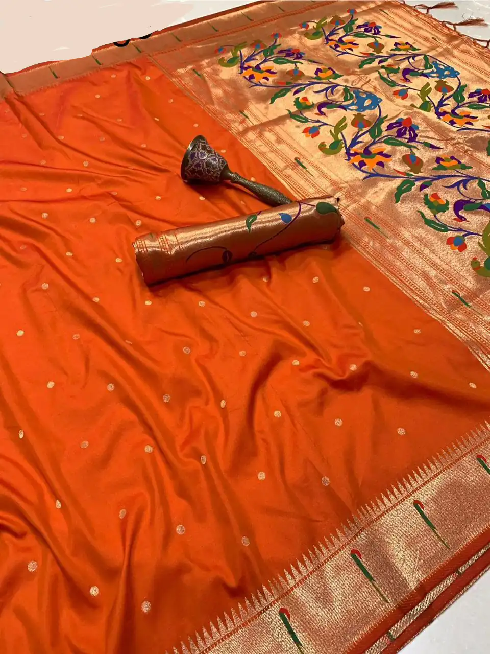 MS 530 Orange Pure Banarasi Silk Saree. Perfect for Wedding, Party, Family Gatherings, Ethnic Day, Eid – Affordable Price ₹1649. Delivery 4-6 Working Days | Bollywood Sarees, Creative Sarees, Designer Sarees, Embroidered Sarees, Ethnic Saree, Modern Digital sarees, Party Wear Sarees, Sarees