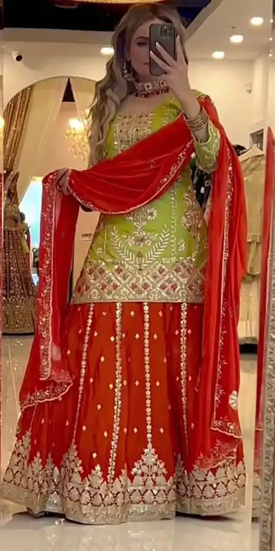 ND 5049 Parrot Green Chinon Silk with Lace Work & Embroidery Work Salwar Suit . Available at ₹2449 only. Delivery 4-6 Working Days. Shop now. | Designer Suits, Jump Suits, Casual Suits, Creative suits, Palazzo Suits, Party Wear Suits, Patiala Suits, Salwar suit, Straight Suits