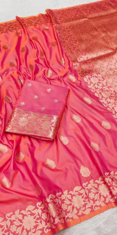 MB 1133 Peach in Banarasi Silk Lace Work & Zari Work Saree . Introductory Price ₹1849. Delivery 4-6 Working Days. Shop now. | Bollywood Sarees, Creative Sarees, Designer Sarees, Embroidered Sarees, Ethnic Saree, Modern Digital sarees, Party Wear Sarees, Sarees