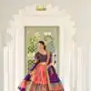 LNB 1017 Peach Dola Silk Lehenga Choli. Perfect for Wedding, Party, Pooja, Reception, Bridal Wear – Available at ₹1899 only. Delivery 4-6 Working Day | Bollywood Lehenga, Creative Lehenga, Designer Lehenga, Embroidered Lehenga, Lehenga, Party Wear Lehenga