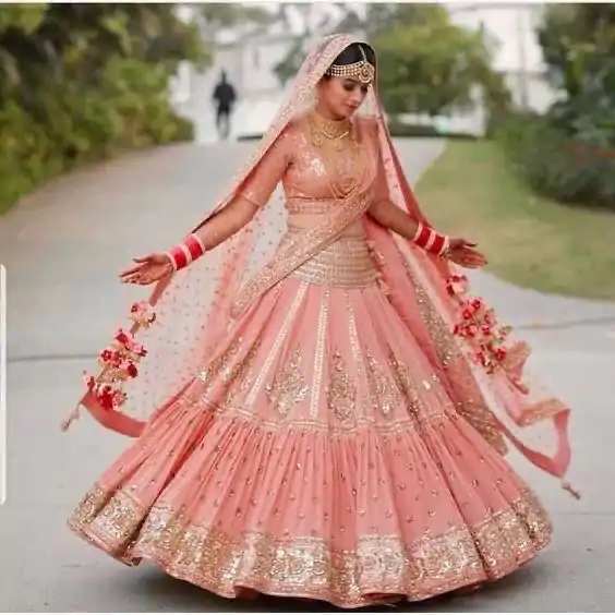 KF 1609 Peach Faux Georgette with Embroidery Work Lehenga Choli . Exclusive Offer ₹3099. Delivery 4-6 Working Days. Shop now. | Designer Suits, Jump Suits, Casual Suits, Creative suits, Palazzo Suits, Party Wear Suits, Patiala Suits, Salwar suit, Straight Suits