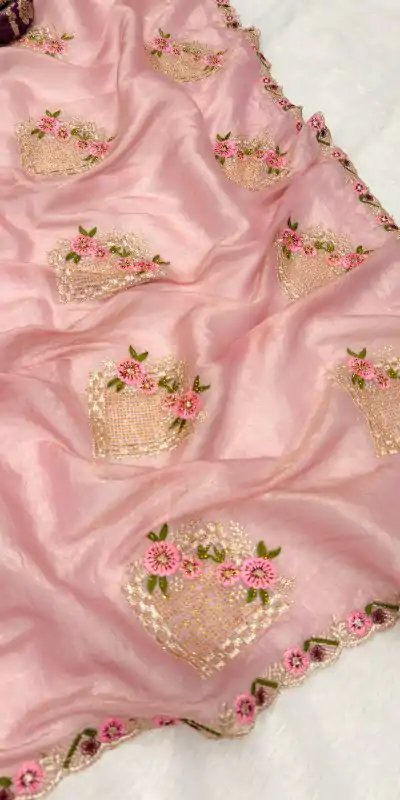 SC 239 Pink Georgette With Lace Work & Lace Border Saree . Wedding, Party, Festive, Events, Exclusive Offer ₹1599. Delivery 4-6 Working Days. Shop now. | Bollywood Sarees, Creative Sarees, Designer Sarees, Embroidered Sarees, Ethnic Saree, Modern Digital sarees, Party Wear Sarees, Sarees