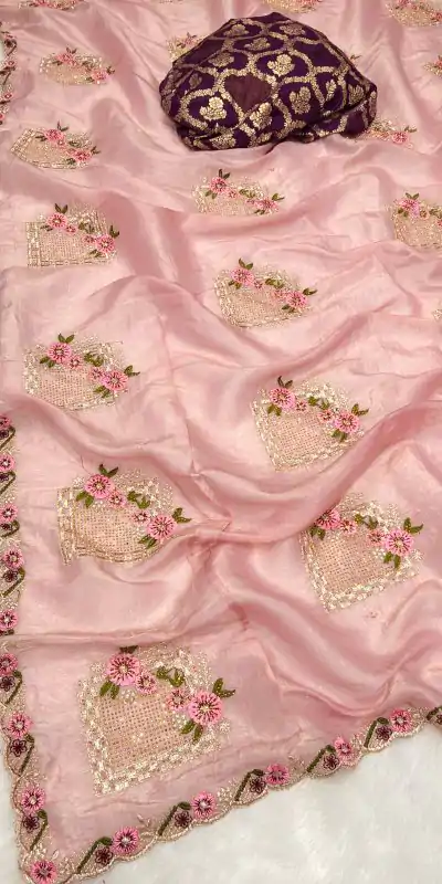 SC 239 Pink Georgette With Lace Work & Lace Border Saree . Wedding, Party, Festive, Events, Exclusive Offer ₹1599. Delivery 4-6 Working Days. Shop now. | Bollywood Sarees, Creative Sarees, Designer Sarees, Embroidered Sarees, Ethnic Saree, Modern Digital sarees, Party Wear Sarees, Sarees